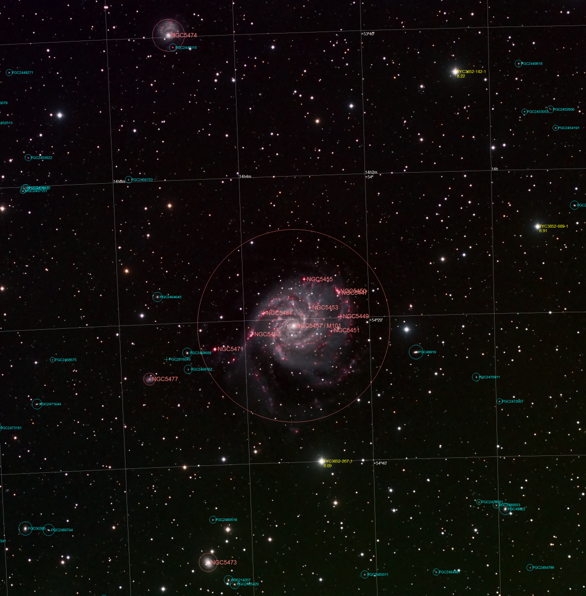 Annotated M101 Image