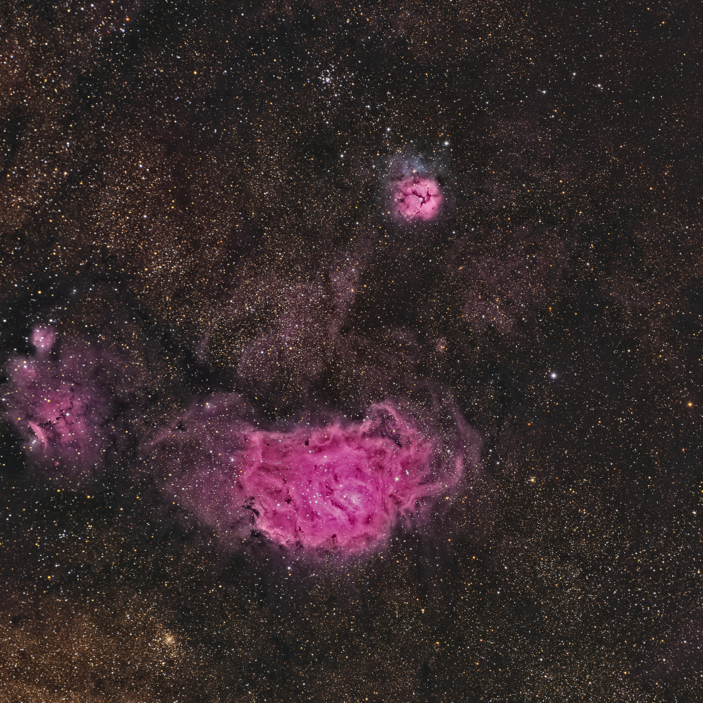 M8 and M20 using Narrowband for Stars (Reprocessed)