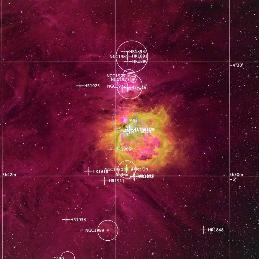 Annotated Image of M42